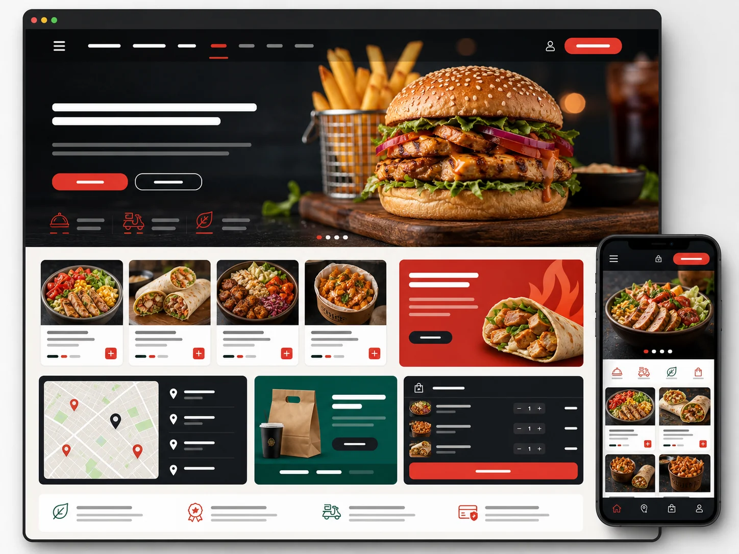 Превью сайта fast casual ресторана