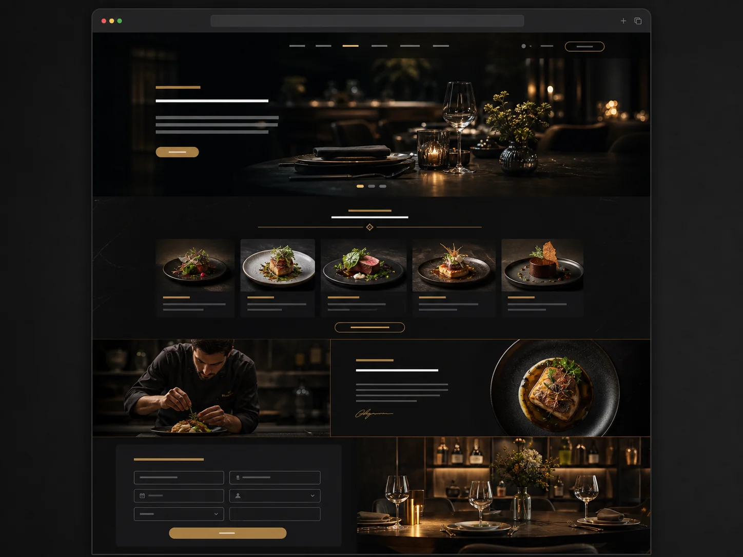 Превью сайта ресторана fine dining